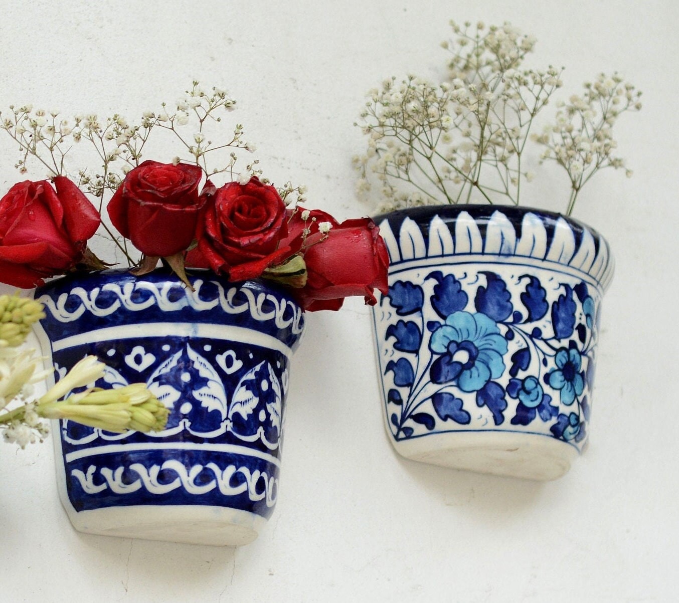 Curated visual reference: Decorative Wall Planter Set And Tools Reference: Wall Planter Set Of 7 Indoor Outdoor Wall Decor Blue