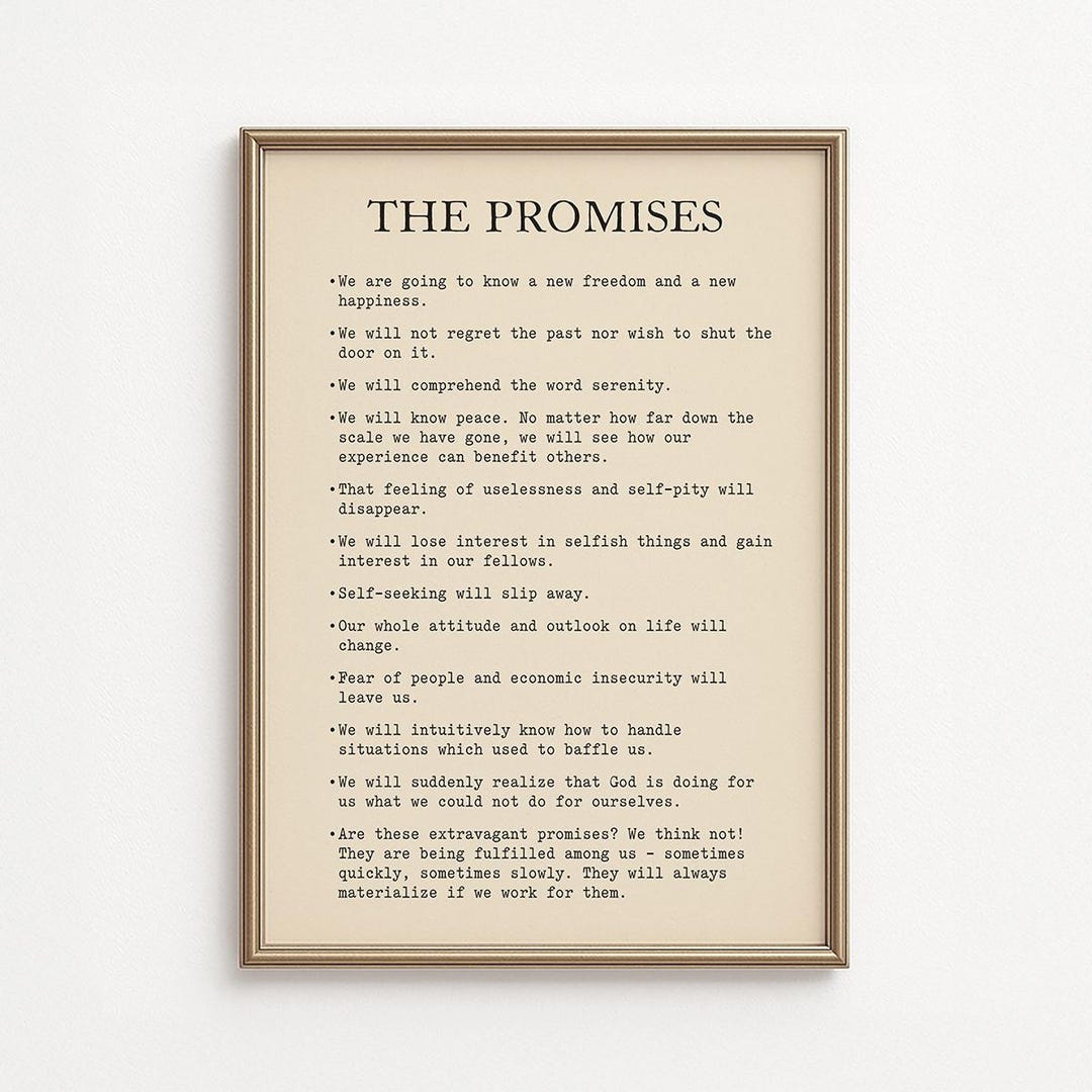 The Promises of AA - Freedom and Happiness Printable, Digital Download ...