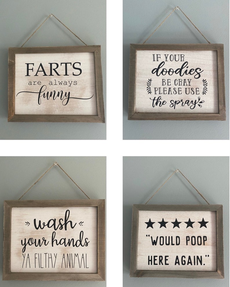 Funny Bathroom Signs Wall Decor - Etsy