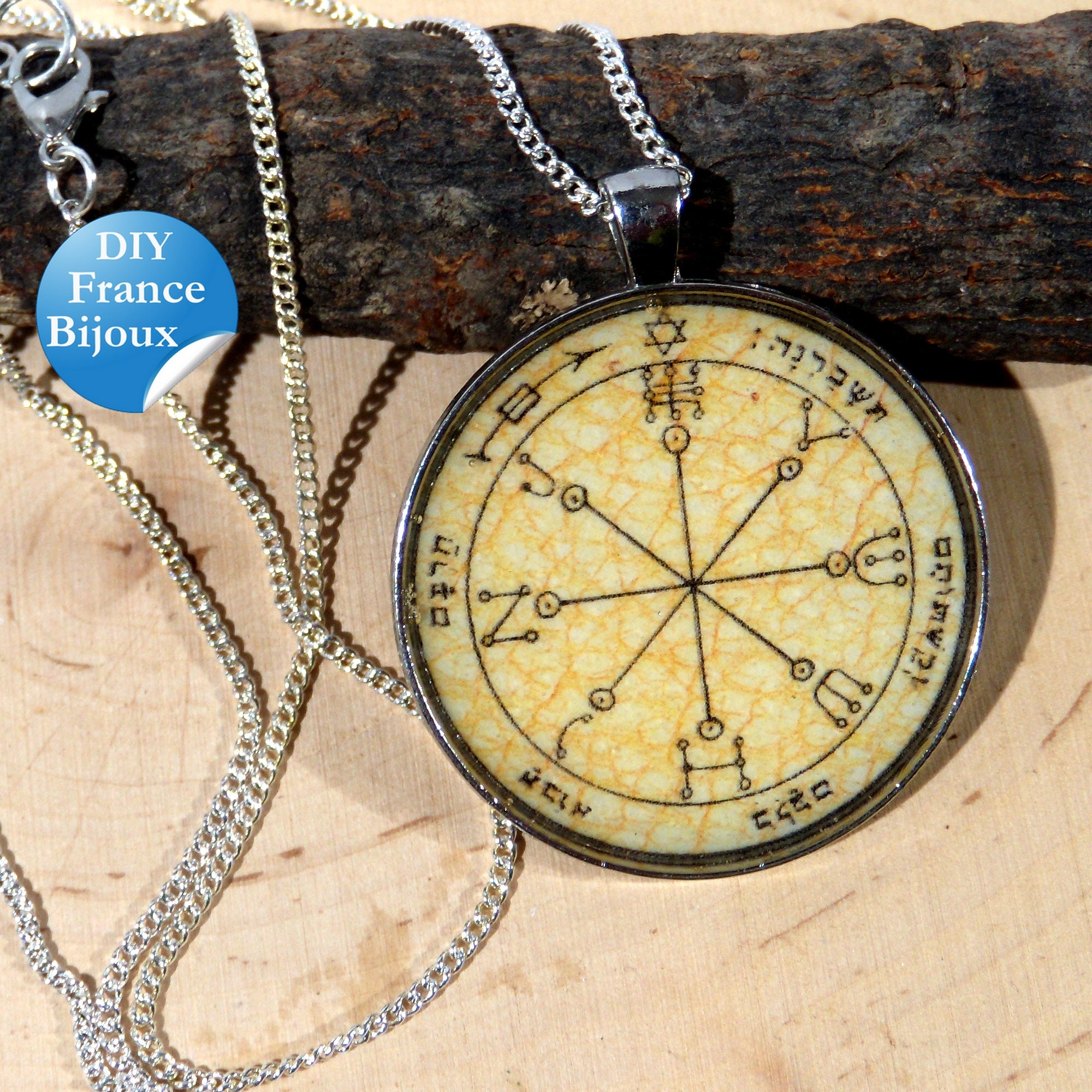 Talisman de Protection, Sceau Salomon Pentacle Mars, Collier Chaîne 65 cm