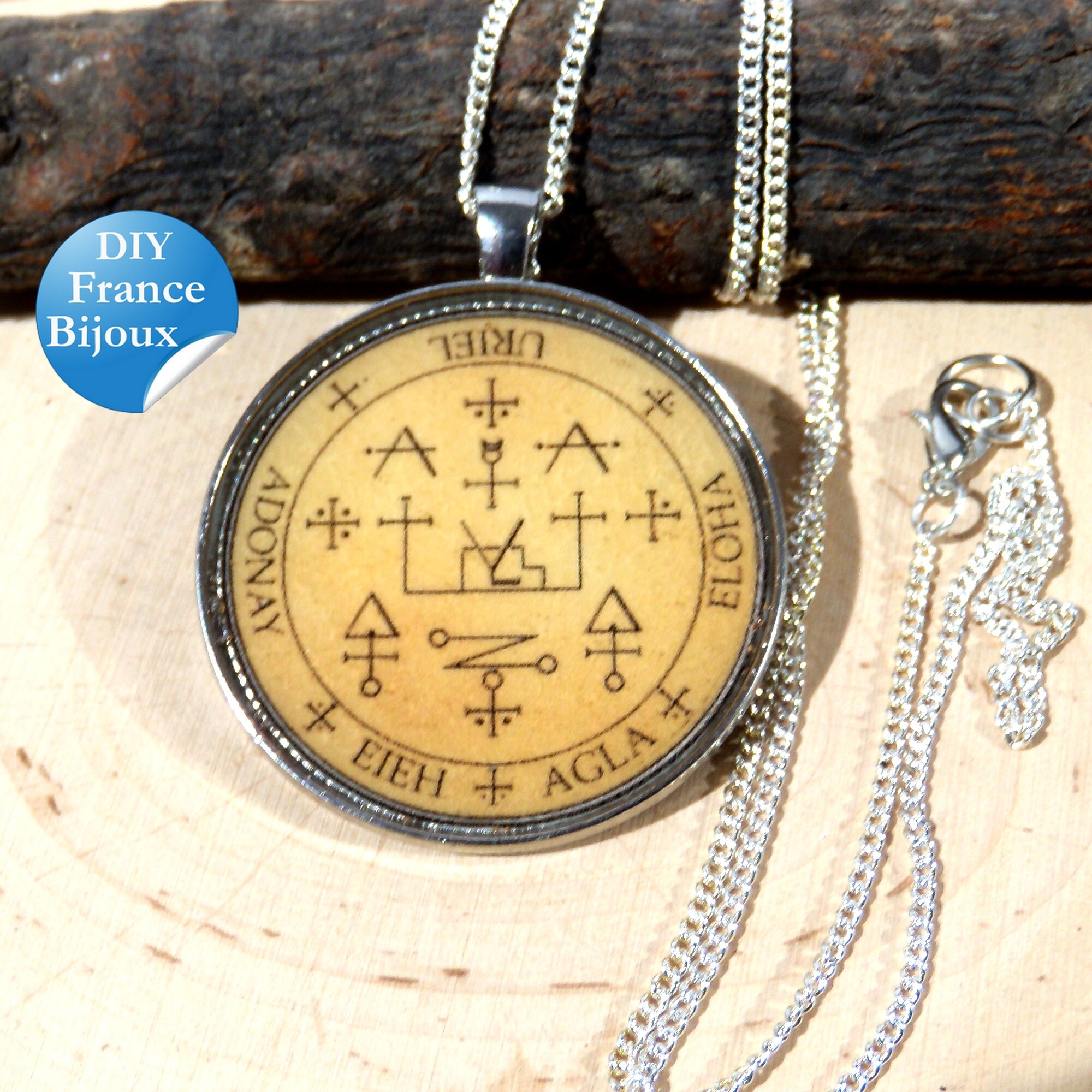Collier Talisman de Protection, Sceau Larchange Uriel, Amulette