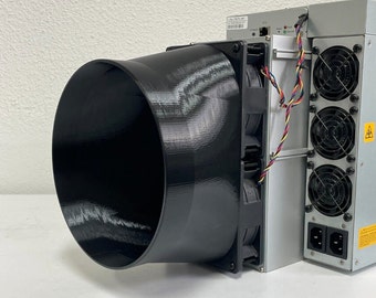 8" Antminer S19 S21 Shroud - 2 x 12cm fan to 8″ Zoll (20cm) - Dual Fan ASIC Miner