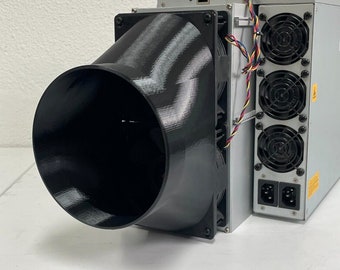 6" Antminer S19 S21 Shroud - 2 x 12 cm ventilator tot 6" inch (15 cm) geschikt voor ASIC Miners met dubbele ventilator