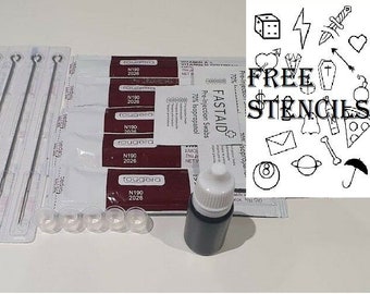 Hand Poke Tattoo Kit - Starter - Refills Available - DIY