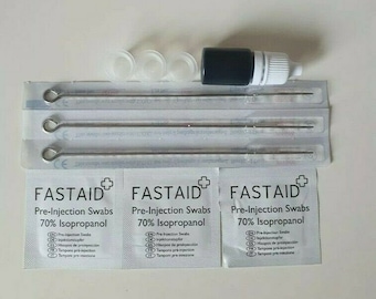 3 Needle Starter Hand Poke Tattoo Kit 12 Colour Options - DIY - Premium Needles