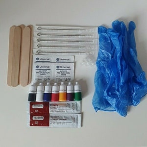 7 Colour Hand Poke Tattoo kit - Set