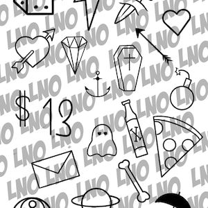 Simple + Easy Pokes Tattoo Schablonen bereit A4 zu benutzen - für Stick und Hand Poke oder Maschine