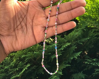 Multicolored Seed Bead Chokers. Dainty unique necklaces. Handmade jewelry