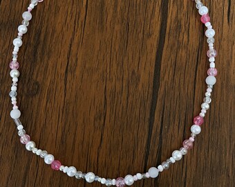 Pink & White Necklace. Y2K Sailor Moon Inspired Necklace.