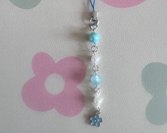 Dainty blue flower charm. Perfect for phones, tablets, bags, etc. Daisy phone charm