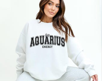 Big Aquarius Energy Svg, Collegiate Zodiac Svg, Zodiac Sign Svg, Birthday Svg, Birthday Shirt Svg, Star Sign Svg, Sun Sign Svg, Air Sign Svg