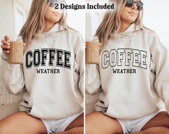 Coffee Weather Svg, Iced Coffee Svg, Trendy Coffee Png, Coffee Season Svg, Coffee Life Svg, Fall Coffee Svg, College Svg, Collegiate Svg