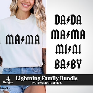 Familie Passender Lightning svg, Mama und ich svg, Papa und ich svg, Mama Mini svg, Dada Mini svg, Rockstar Familien svg, Familienurlaub svg
