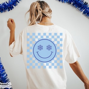 Snowflake Svg, Trendy Checkered Christmas Svg, Christmas Smiley Face Png, Holiday Season Svg, Christmas Smiley, Winter Svg, Xmas