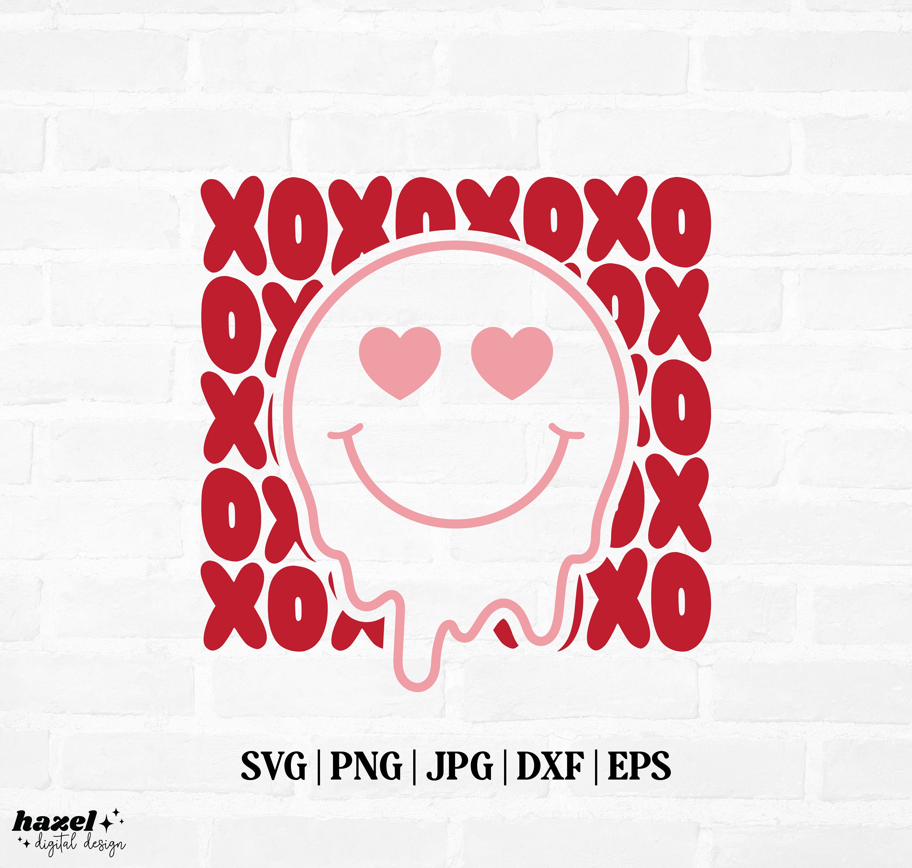 XOXO Svg, Smiley Face Svg, Hugs and Kisses Svg, Love Happy Face, Heart ...