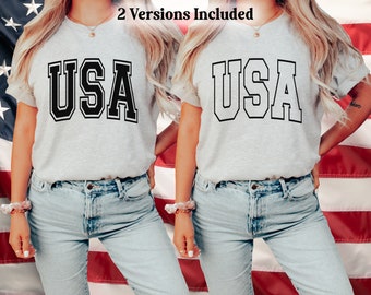 USA Svg, Trendy USA Svg, Patriotic Svg, Fourth Of July Svg, 4th Of July Svg, Independence Day Svg, America Svg, Collegiate USA, Varsity usa