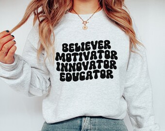 Believer Motivator Innovator Educator Svg, Teacher Gift, Teacher Shirt Svg, Teacher Life Svg, Kids Shirt Svg, Back to School Svg