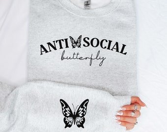 Antisocial Butterfly Svg, Mental Health Svg, Sarcastic Svg, Introvert Svg, Be Kind Svg, Self Love Svg, Trendy Svg, Therapy Svg, Good Vibes