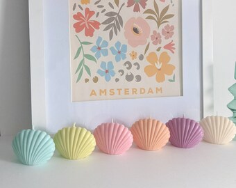 Soy Wax Sea Shell Candle in Pastels