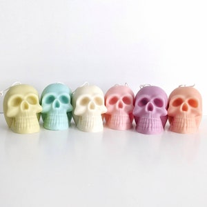 Skull Soy Candle, Pastel Colors