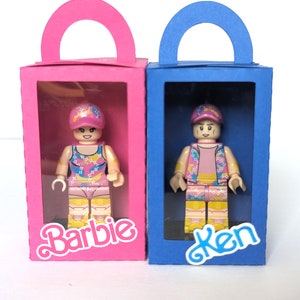 Barbie favors custom made boxes for minifigure bricks