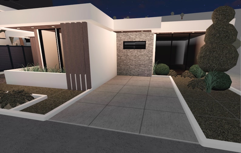 Modern Small Bloxburg House 1 Floor 15k exterior Etsy