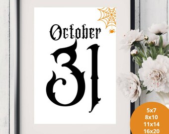 Halloween Printable, October 31, Spooky Halloween Printable, Halloween Party Sign