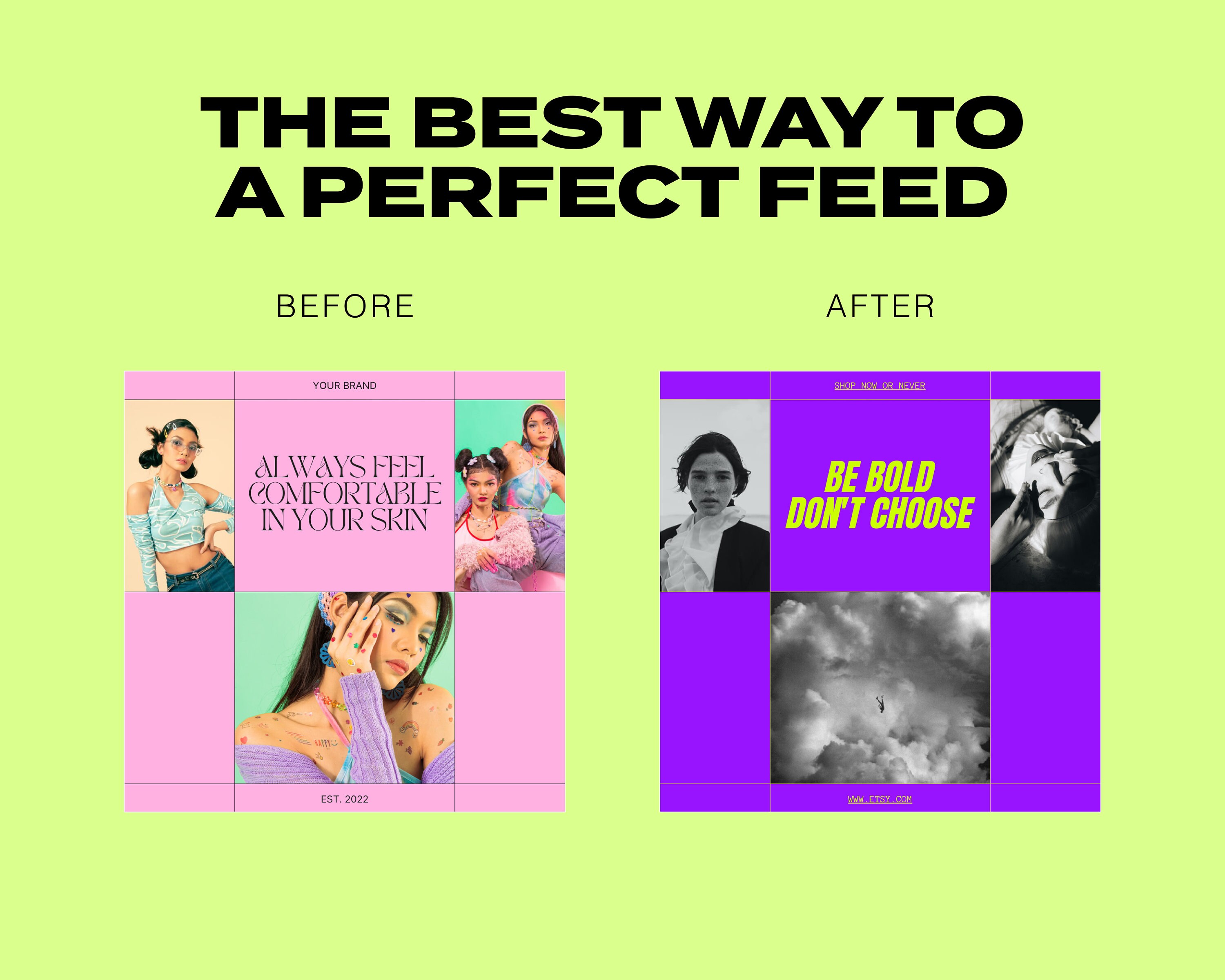 40 Instagram Post Template Bundle CANVA Y2K Techno Digital Aesthetic ...
