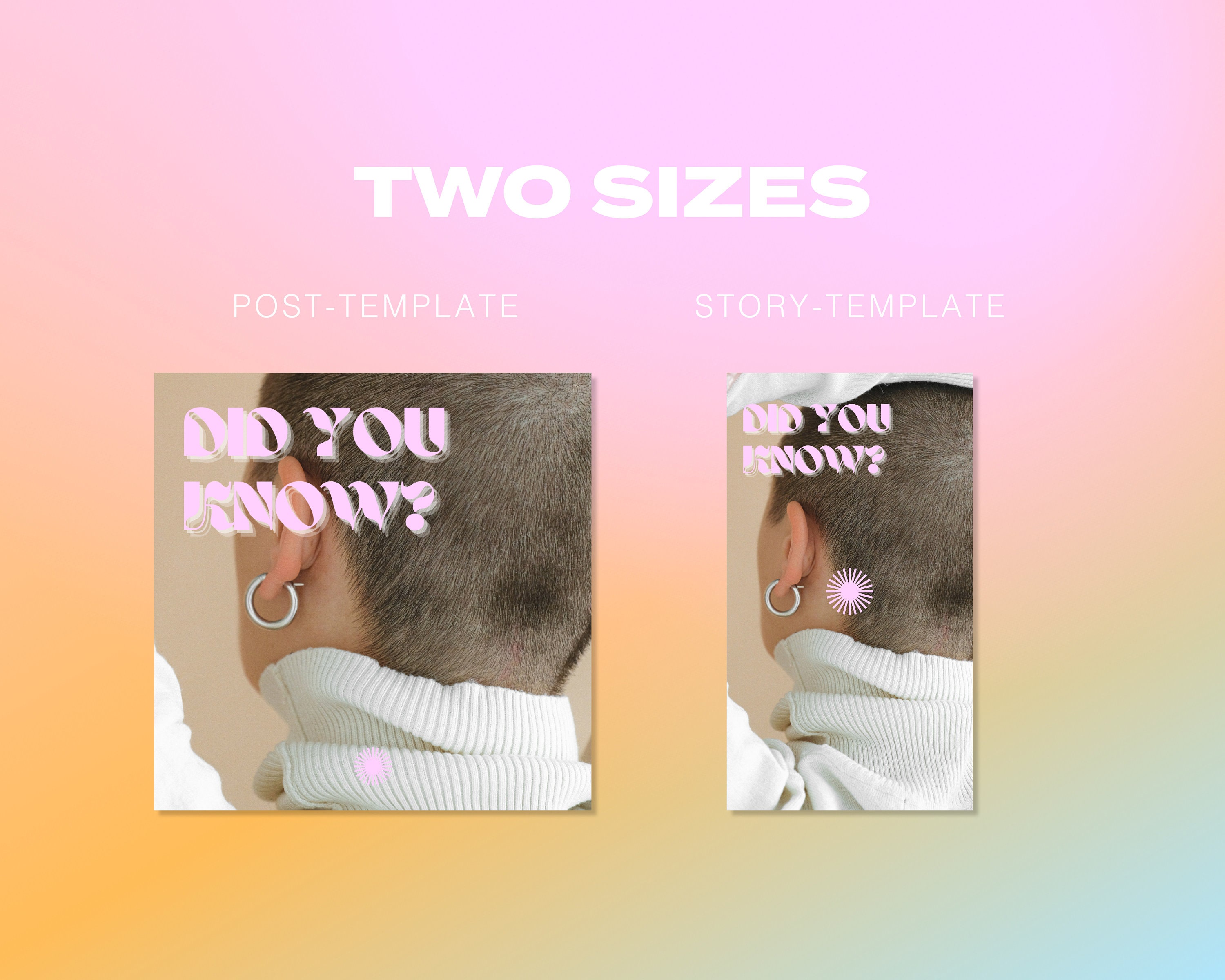 80 Instagram Post Template Bundle Canva MINIMAL PASTEL GRADIENT Cute ...