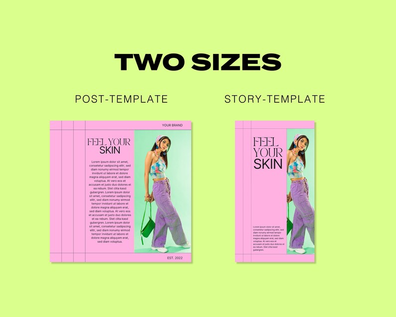 80 Instagram Post Template Bundle CANVA Y2K Techno Digital - Etsy
