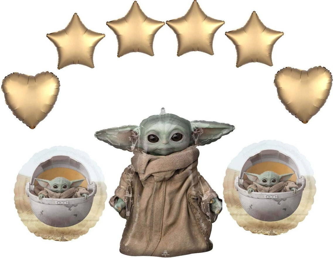 Baby Yoda Balloons Set of 9 From the Mandalorian Balloons Etsy
