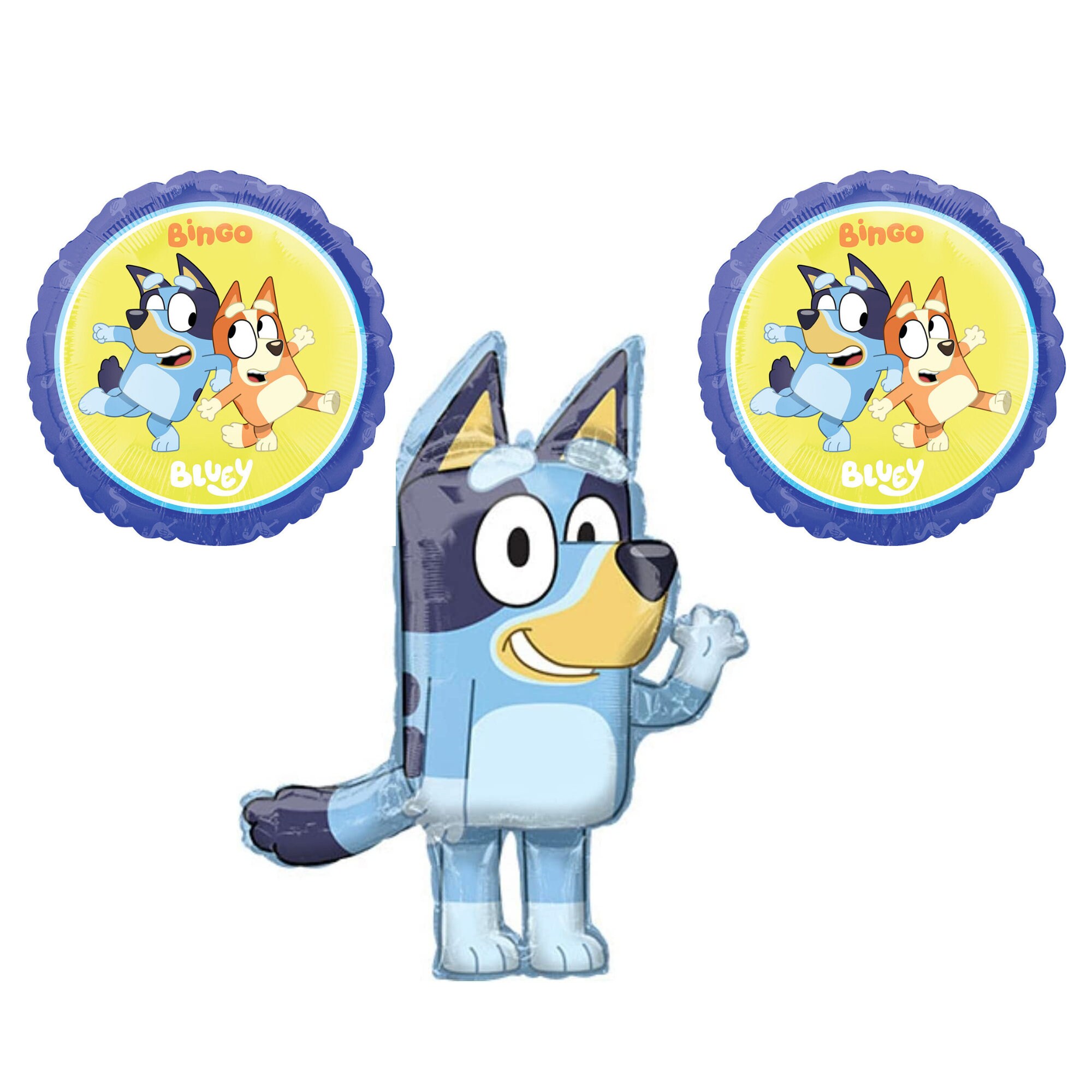 Ballon 1 An Toyland® Bluey & Bingo Lot De 2 Ballons En Aluminium 80 Cm Et 1 Ballon Chiffre à Pois De 101 Cm U2013 Décorations De Fête Pour Enfants Ballon Stitch Anniversaire