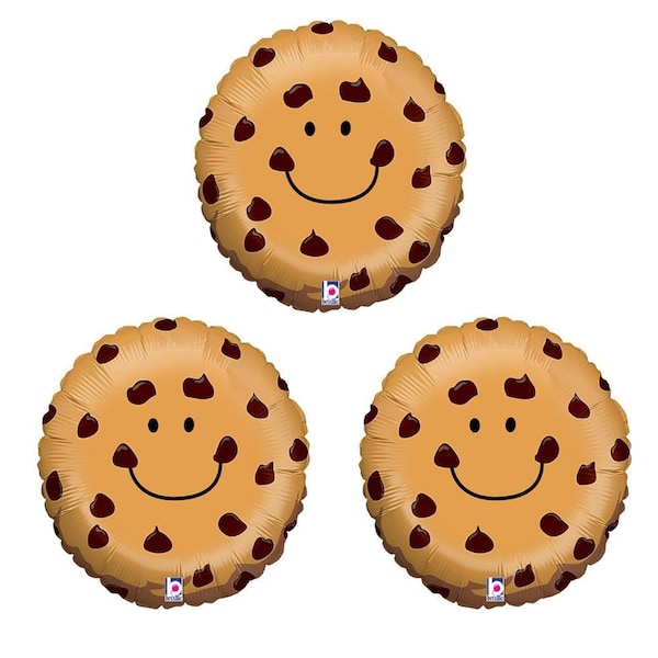Three 21" Chocolate Chip Cookie Balloon | Cookie Party birthday | Cookie Monster Balloon |  Cookie Balloon