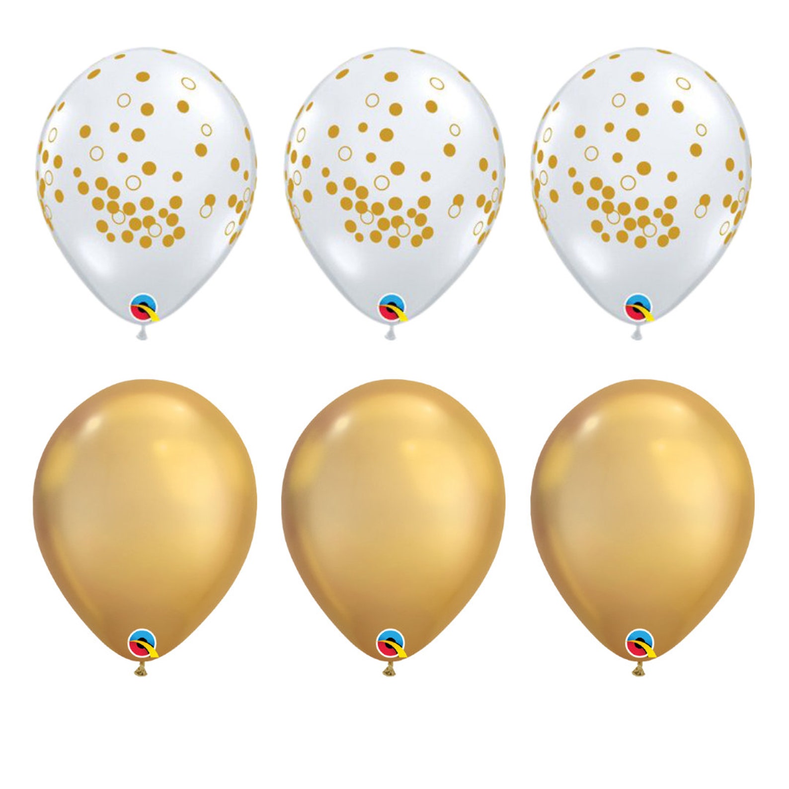 Gold Confetti Balloons and Gold Chrome Balloons confetti Etsy