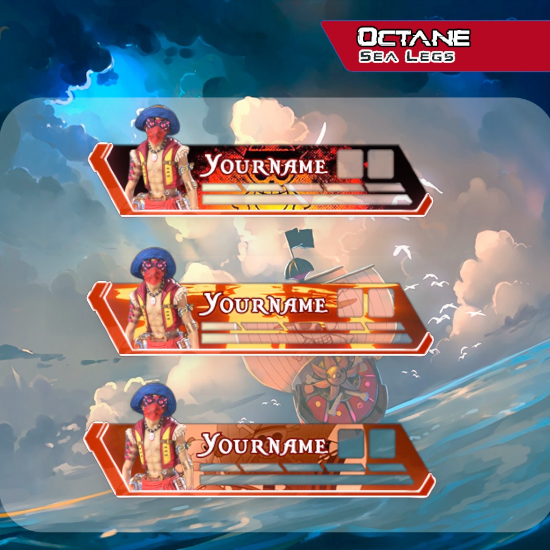 Octane, Sea Legs Health Bar Overlay for Streaming static and Animated - Etsy