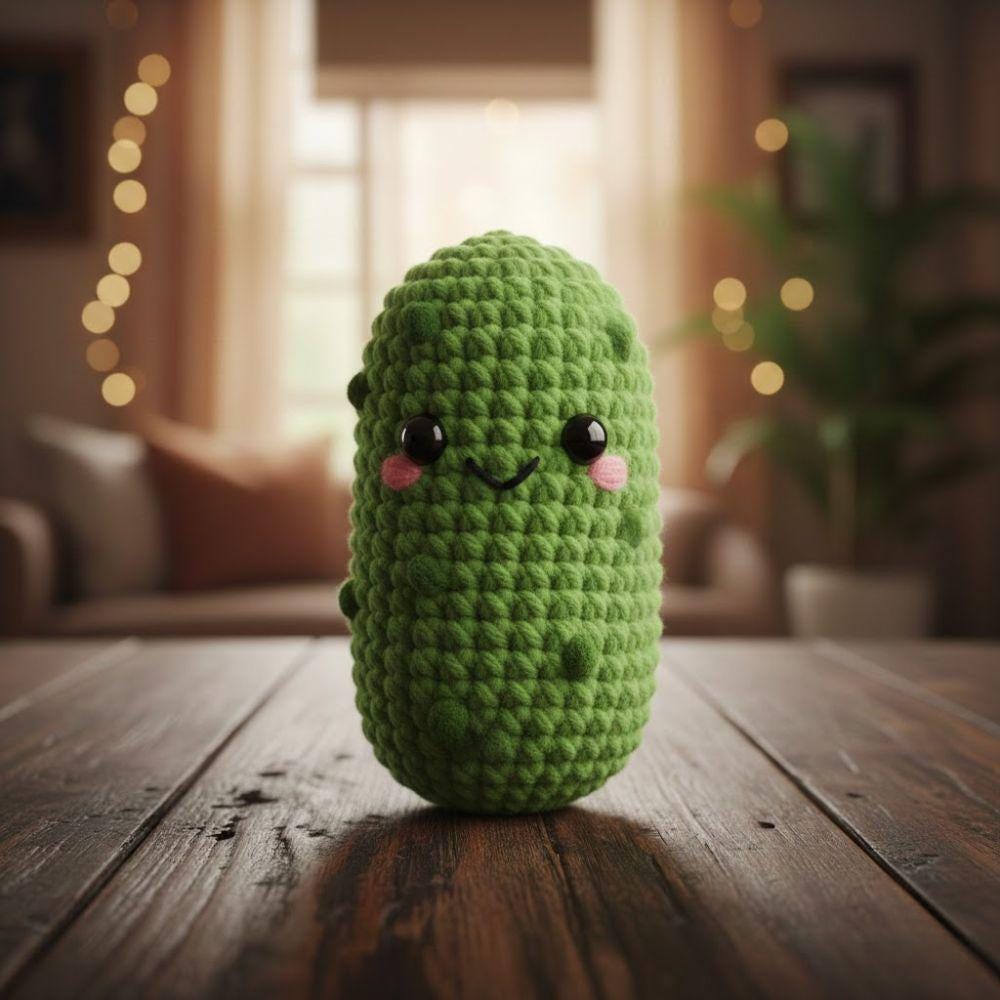 32 Pickle Crochet Patterns for Amigurumi, Keychains, Ornaments, and Plushies 2 Crochet Pickle Plush Pattern: Beginner-Friendly Amigurumi