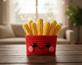 Kawaii French Fries Amigurumi Crochet Pattern | Bonus Crochet Stitch Guide | Fun Crafts