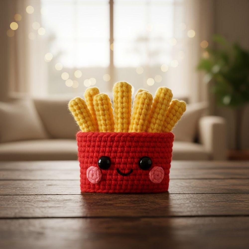 38 Crochet Kawaii Patterns with Keychains, Amigurumi, Hats, and Coasters 10 Kawaii French Fries Amigurumi Crochet Pattern Bonus