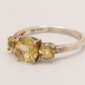 Vintage Peridot Trilogy Ring in Sterling Silver