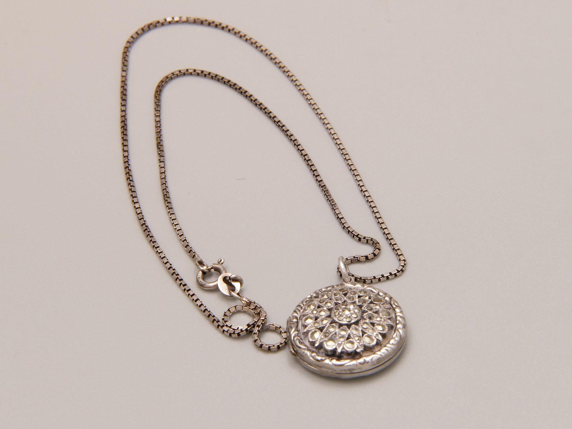 Silver Locket Sun Vintage Marcasite Sunburst Mandala Sterling Silver Locket DH Phillips ...