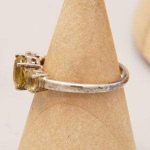Vintage Peridot Trilogy Ring in Sterling Silver