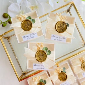 Lotus Blumen Kerze Favor: Hochzeit, Dusche, Geburtstags-Memento, Verlobungsgeschenk, Taufe, 9 Siegelwachsfarben, 4 Siegelwachs-Design-Optionen