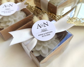 Wedding Candle Favor For Guest in Bulk, Flower Candle Favors, Engagement Candle Favor