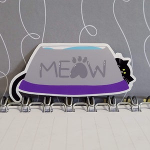 Chai and Water Bowl | Chai the Peeking Cat Stickers