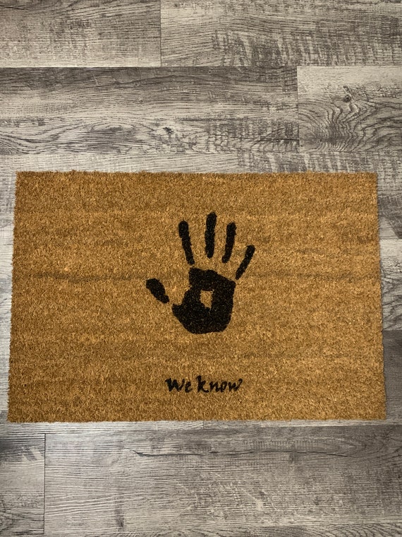 Wife and I made an Elder Scrolls/Skyrim welcome mat for the apartment :  r/gaming