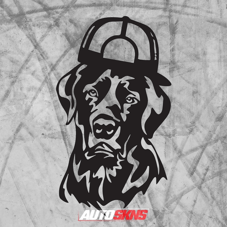 Lab With Backwards Hat Premium Vinyl Decal 4 Colors 8 Sizes Etsy