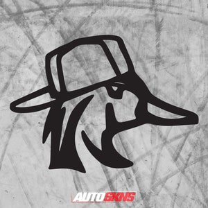 Wood Duck With Hat Premium Vinyl Decal! 4 Colors! 4 Sizes!