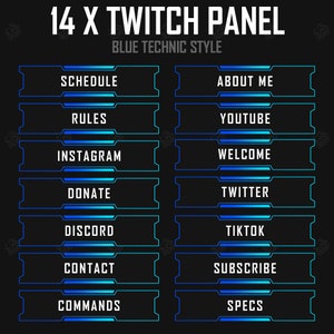 Twitch &#39;Technic Style&#39; 14 Panels blue grey modern technic panels