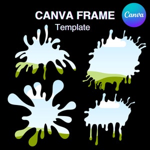 ウォータードロップCanvaフレームテンプレートハロウィーンの血しぶき効果ブラシで自分だけの塗りつぶし、背景の追加、ドラッグアンドドロップで簡単にダウンロード