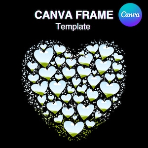 Heart Canva Frame Template, Valentine&#39;s Day Shirt Design Fill Your Own, Love add Background, Easy Drag and Drop Download_5